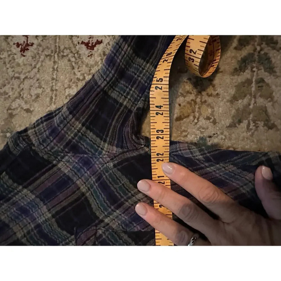 Free People Juniper Ridge Snap Side Plaid Button Down Shirt Top Size small - Picture 11 of 12